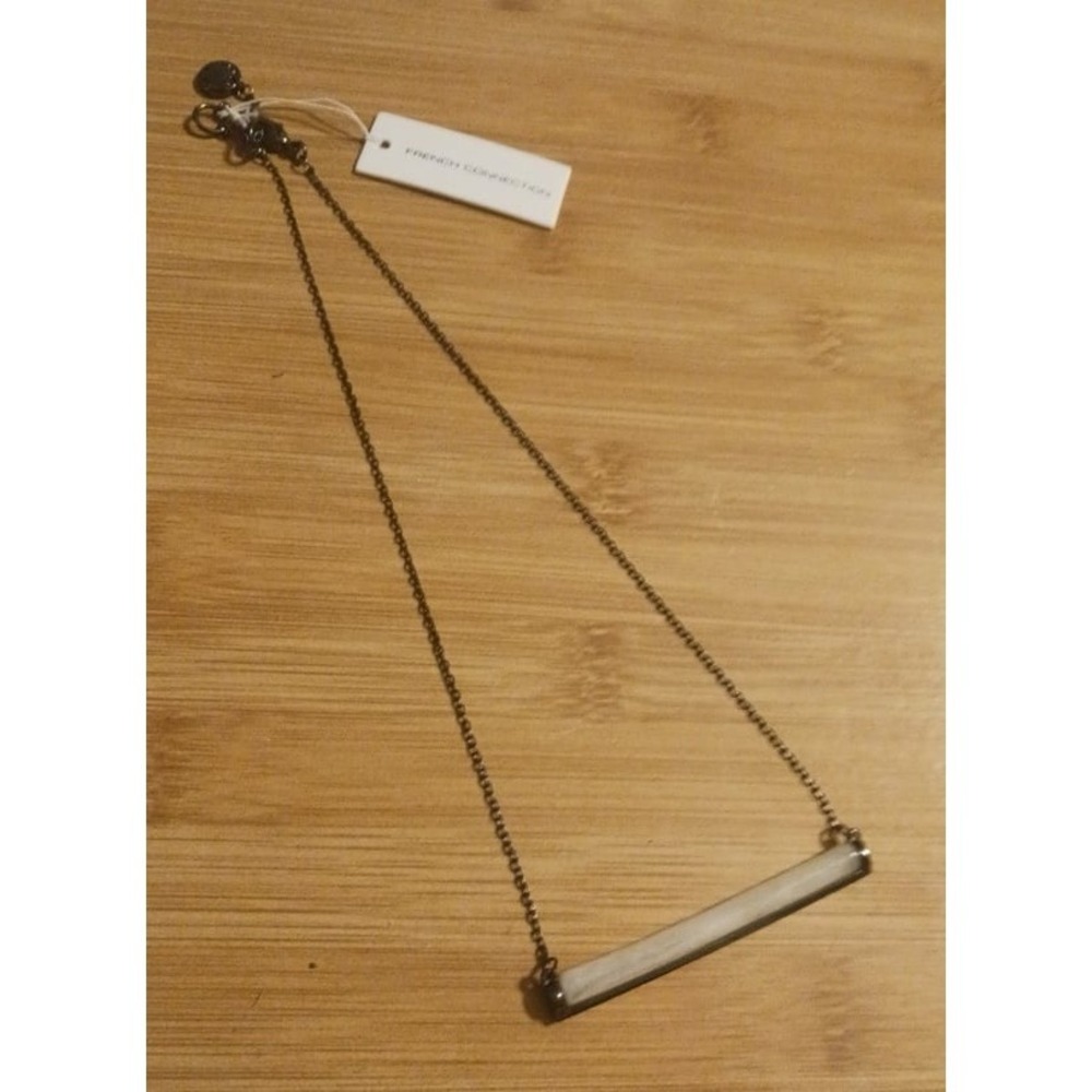 NEW French Connection Black & White Horizontal Bar Necklace